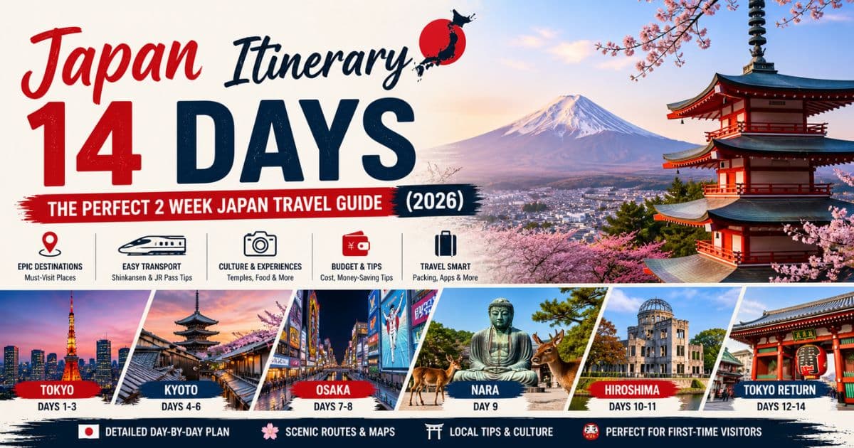 Japan Itinerary 14 Days – Perfect 2 Week Travel Guide (2026)